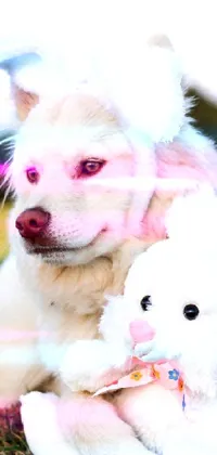 Dog White Toy Live Wallpaper