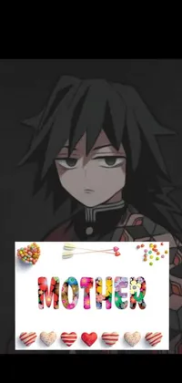 This phone live wallpaper is a stunning blend of varied anime elements, a candy design, and a beautiful galaxy backdrop