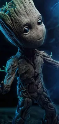 Bring your phone to life with this cute and highly detailed live wallpaper of Baby Groot