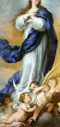 This phone live wallpaper is a beautiful depiction of the Immaculate Conception