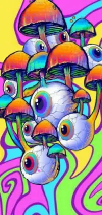 Add some vibrant trippy vibes to your mobile device with this psychedelic phone wallpaper