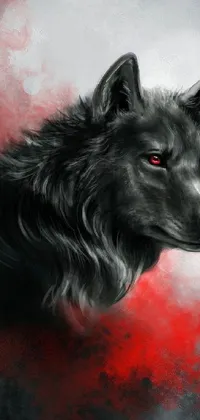Looking for a phone live wallpaper that will make your screen stand out? Check out this stunning digital painting of a wolf with intense red eyes