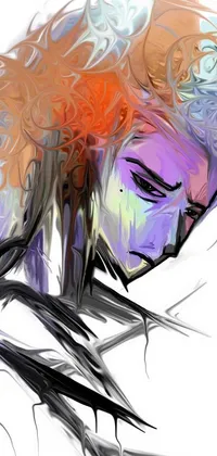 This stunning digital live wallpaper features a conceptual artwork of a woman with flowing orange hair, created in a tumblr style