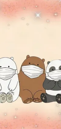 Get this lovely phone live wallpaper featuring a group of cute and cuddly teddy bears in cartoon style