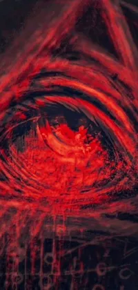 This phone live wallpaper showcases a captivating close-up of a metaphysical painting by Anna Füssli, portraying an eerie whirlpool resembling a red eye, serving as the gate to hell