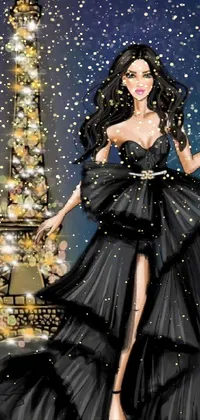 Dress Fashion Black Hair Live Wallpaper