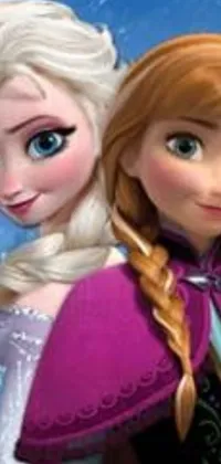 Transform your phone into a winter wonderland with the "Frozen Princesses Live Wallpaper"
