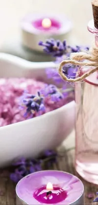 Drinkware Purple Flower Live Wallpaper