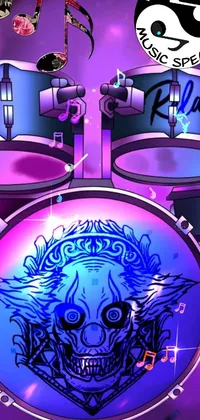 Drum Purple Light Live Wallpaper