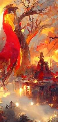 Get lost in the fiery landscape of this incredible phone live wallpaper