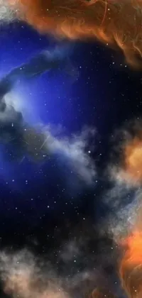 Transform your phone's home screen with a mesmerizing live wallpaper featuring a captivating image of a black hole in the sky