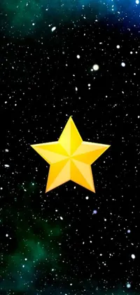 This live wallpaper features a vibrant yellow star set against a snowy ground, displaying a game icon style