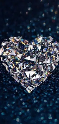Looking for a stylish live wallpaper? Look no further than this heart-shaped diamond on a blue background! With crystal cubism inspiration and trends taken from rap bling jewelry, this wallpaper is trending on CG society