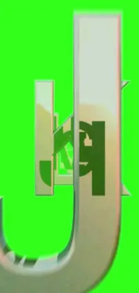 This phone live wallpaper features a close-up of a letter "u" against a vibrant green background