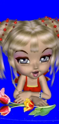 Electric Blue Cartoon Fictional Character Live Wallpaper