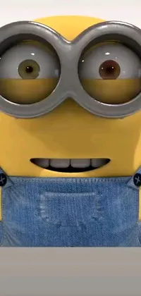 Looking for some quirky phone live wallpaper? Check out this hilarious close-up of a minion wearing glasses and dirty overalls