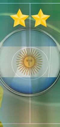 This stunning live wallpaper features a soccer ball with the Argentina flag
