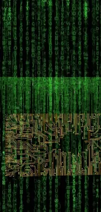 Get futuristic with this green circuit board live wallpaper for your phone! Designed using computer art, the wallpaper showcases a detailed circuit board set against a black background