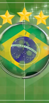 Soccer Field Brazilian Flag Live Wallpaper is a must-have for any football enthusiast