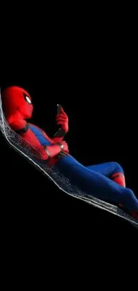 This live wallpaper depicts a superhero in a spider suit soaring through the sky, bringing an exciting burst of action to your phone screen