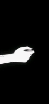 This phone live wallpaper depicts a Nintendo Wii controller held in a person's open palm, against a black background