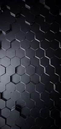 This live phone wallpaper features a captivating black and white photo of cubes arranged in a hexagonal wall pattern