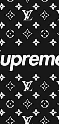 This live wallpaper boasts a stylish black and white design with the recognizable "Supreme" logo taking center stage