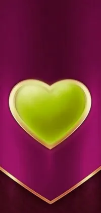 This phone live wallpaper features a pulsating green heart on a mesmerizing purple background
