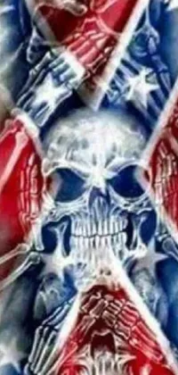 Get ready to rebel with this incredible phone live wallpaper featuring a close-up of a flag with a skull on it
