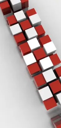 This red and white cube phone live wallpaper is bursting with dynamic energy, created with inspiration from popular social media platform Reddit and the world of cgi animation