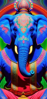 Elephant Light Blue Live Wallpaper