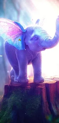 Elephant Light Purple Live Wallpaper