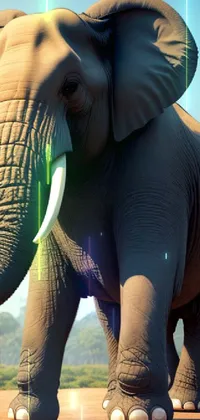 Elephant Photograph White Live Wallpaper