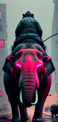 Elephant Pink Working Animal Live Wallpaper