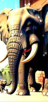 Elephant Sky Working Animal Live Wallpaper