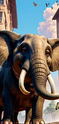 Elephant Vertebrate Sky Live Wallpaper