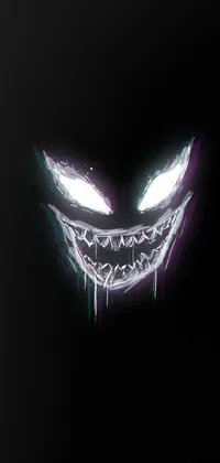 This live wallpaper features an evil face close-up on a black background, perfect for adding a dark and edgy touch to your phone screen
