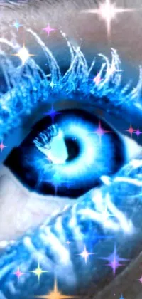 Breathtaking blue eye live wallpaper featuring a digital rendering by an accomplished artist