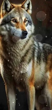 Looking for a unique live wallpaper for your phone? Check out this stunning photorealistic image of a furry wolf close-up against a black background