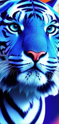 cool blue tiger wallpaper