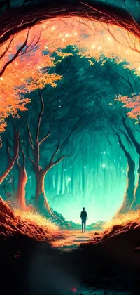 The Forest Portal Live Wallpaper brings an enchanting scene of a lush green forest to your device