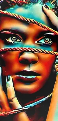 This phone live wallpaper is a mesmerizing digital painting that boasts afrofuturism and rich, vibrant colors