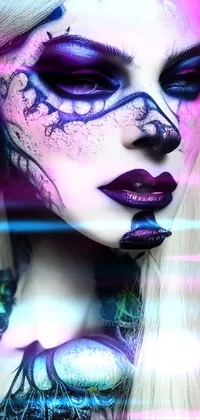 Eyebrow Eyelash Purple Live Wallpaper