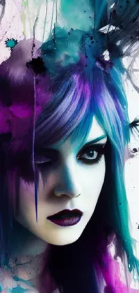 Eyebrow Eyelash Purple Live Wallpaper
