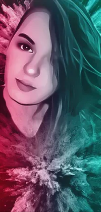 A stunning live wallpaper for your phone featuring a close-up of a woman's face