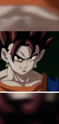 This phone live wallpaper features an animated close-up of a young character from Dragon Ball