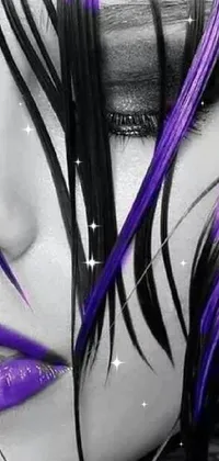 Eyebrow Purple Black Live Wallpaper