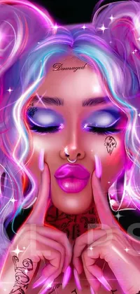 Eyebrow Purple Eyelash Live Wallpaper