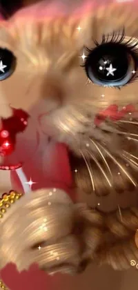 Eyelash Cat Christmas Ornament Live Wallpaper