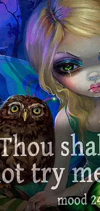 Eyelash Owl Art Live Wallpaper